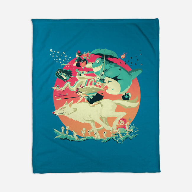 Spirited Race-none fleece blanket-El Black Bat