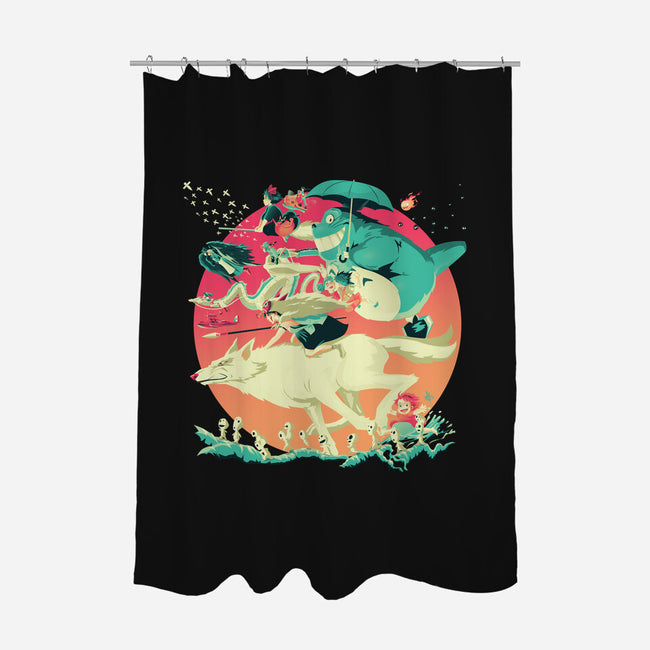 Spirited Race-none polyester shower curtain-El Black Bat