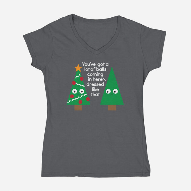 Spruced Up-womens v-neck tee-David Olenick