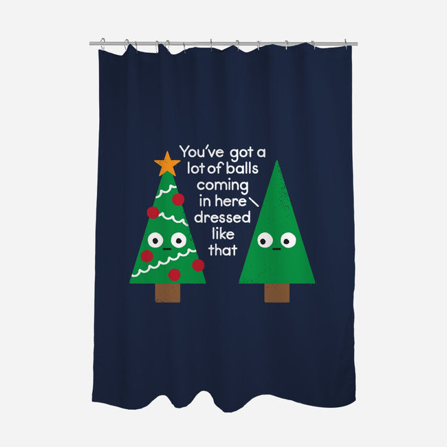 Spruced Up-none polyester shower curtain-David Olenick