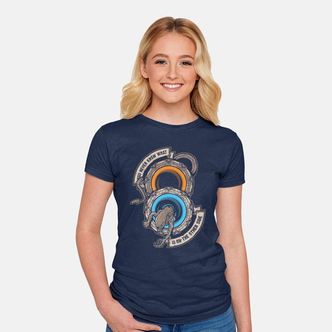 Star Portals-womens fitted tee-Letter_Q