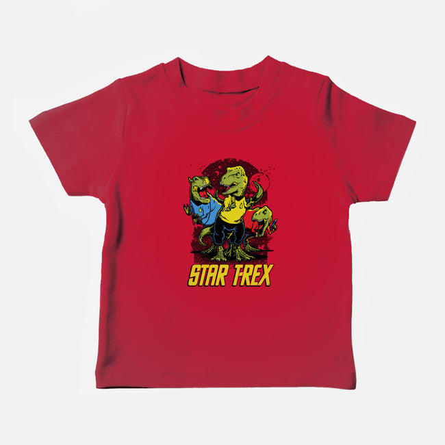 Star T-Rex-baby basic tee-Captain Ribman