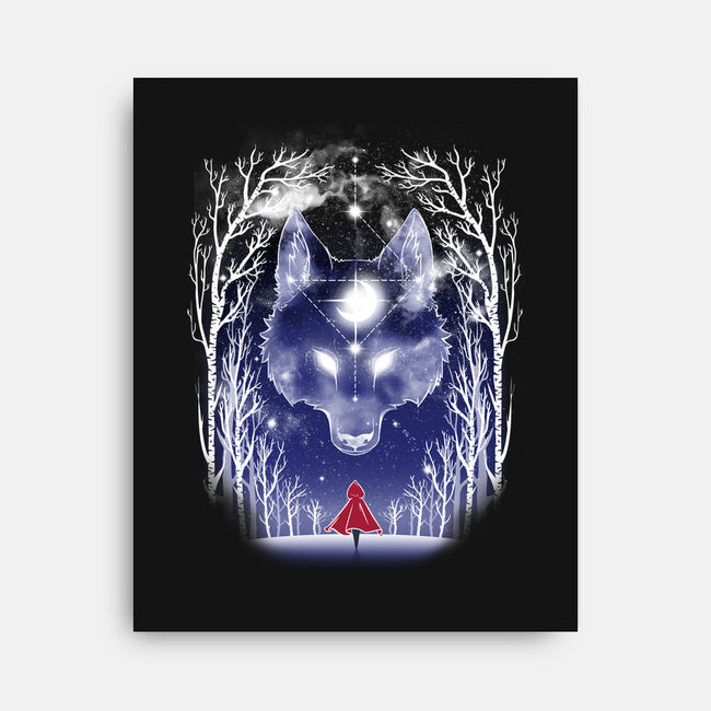 Starry Sky Wolf-none stretched canvas-ChocolateRaisinFury