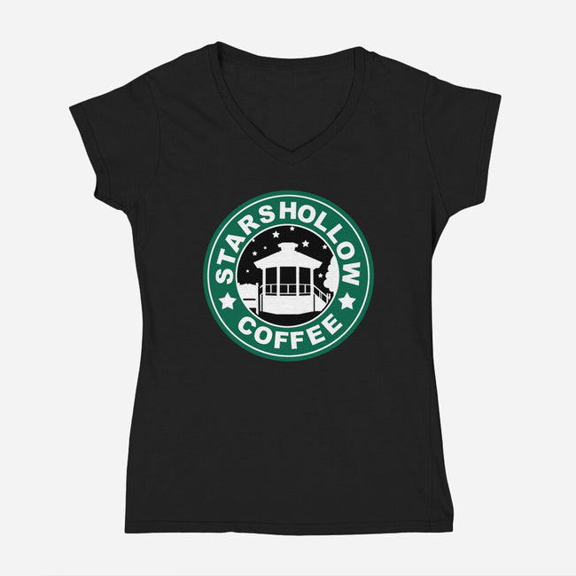 Stars Coffee-womens v-neck tee-nayawei