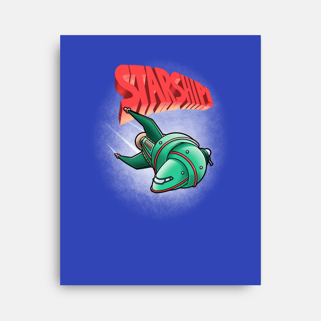 Starship-none stretched canvas-trheewood