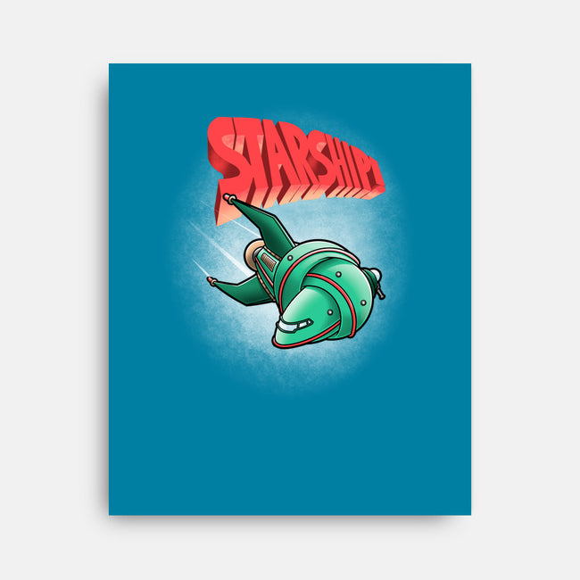 Starship-none stretched canvas-trheewood