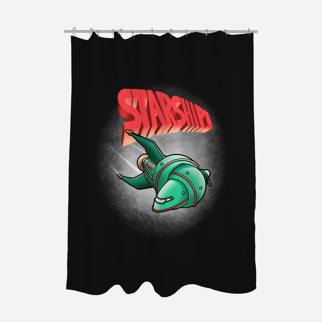 Starship-none polyester shower curtain-trheewood