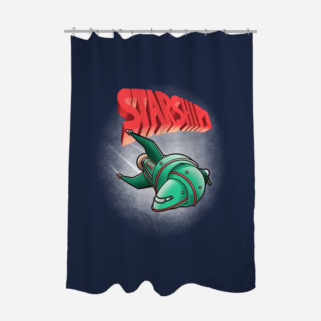 Starship-none polyester shower curtain-trheewood