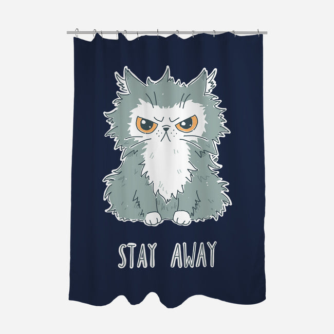 Stay Away-none polyester shower curtain-freeminds