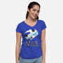 Stranger Peanuts-womens v-neck tee-Adams Pinto