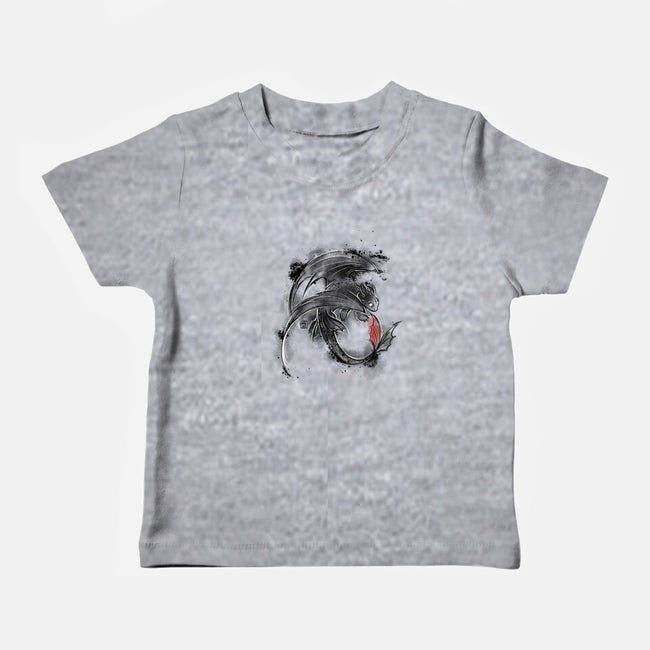 Sumi-e Fury-baby basic tee-Daisyart-lab