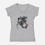 Sumi-e Fury-womens v-neck tee-Daisyart-lab