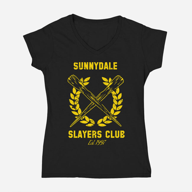 Sunnydale Slayers Club-womens v-neck tee-stuffofkings