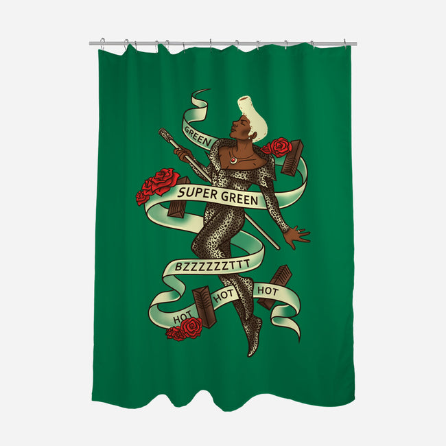 Super Green-none polyester shower curtain-aflagg
