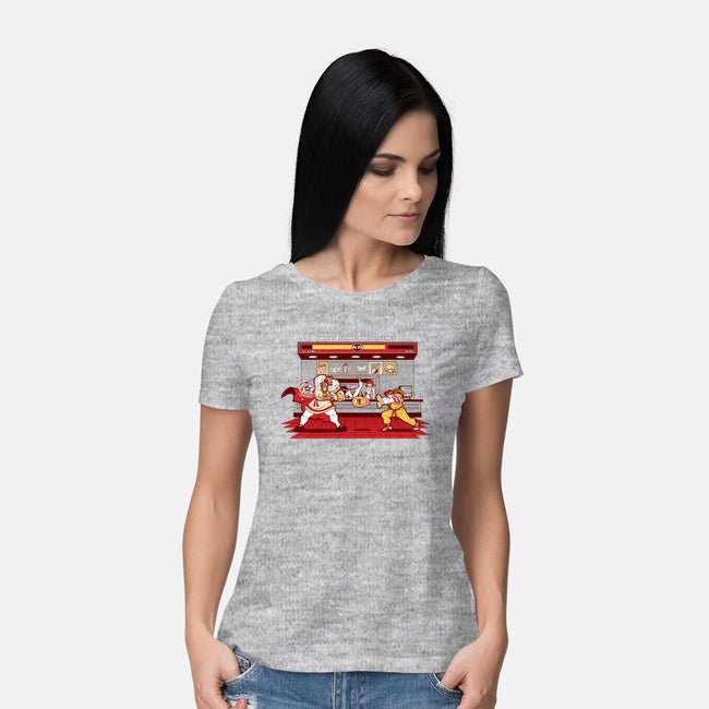 Super Meat Fighter-womens basic tee-Bamboota