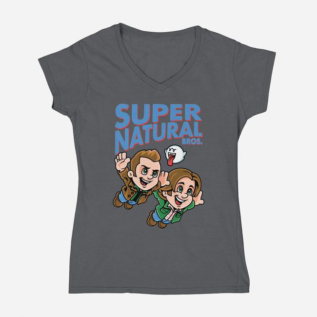 Super Natural Bros-womens v-neck tee-harebrained