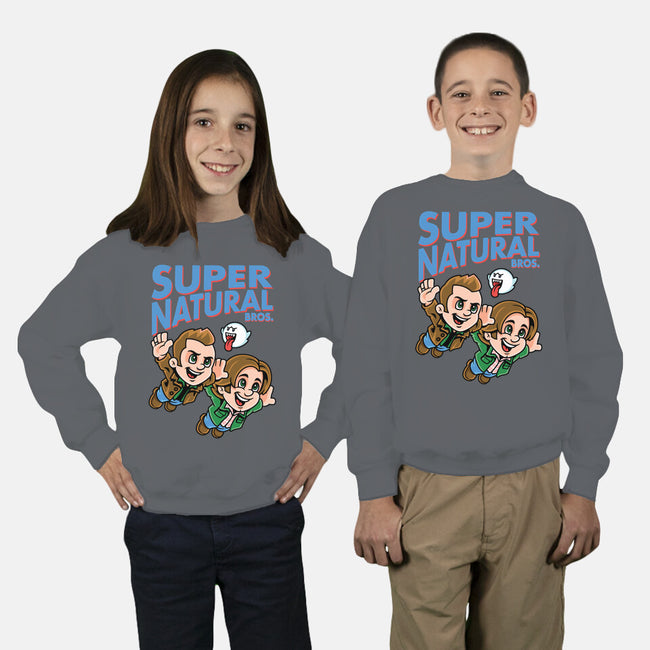 Super Natural Bros-youth crew neck sweatshirt-harebrained