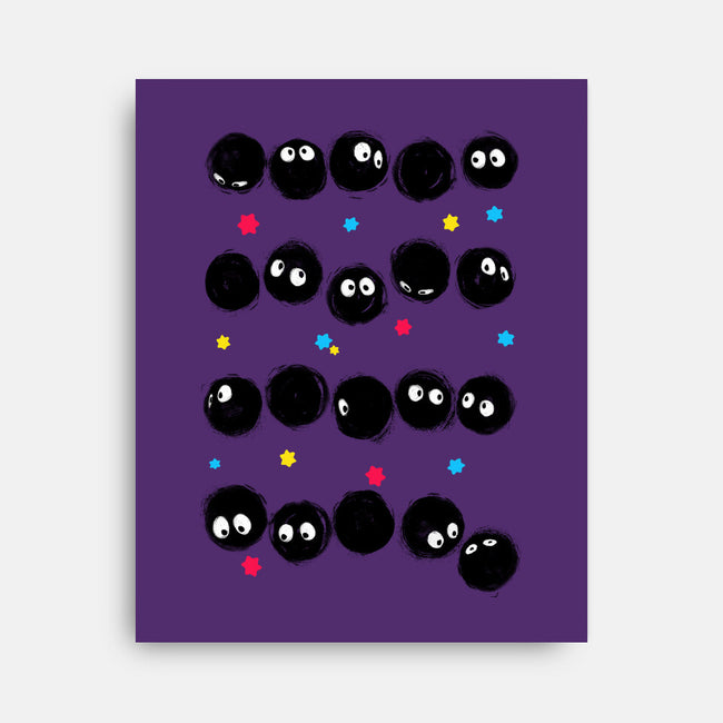 Susuwatari Stripes-none stretched canvas-BlancaVidal
