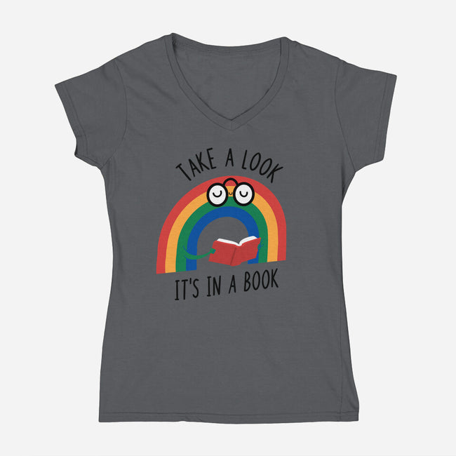 Rainbow Reader-womens v-neck tee-wearviral