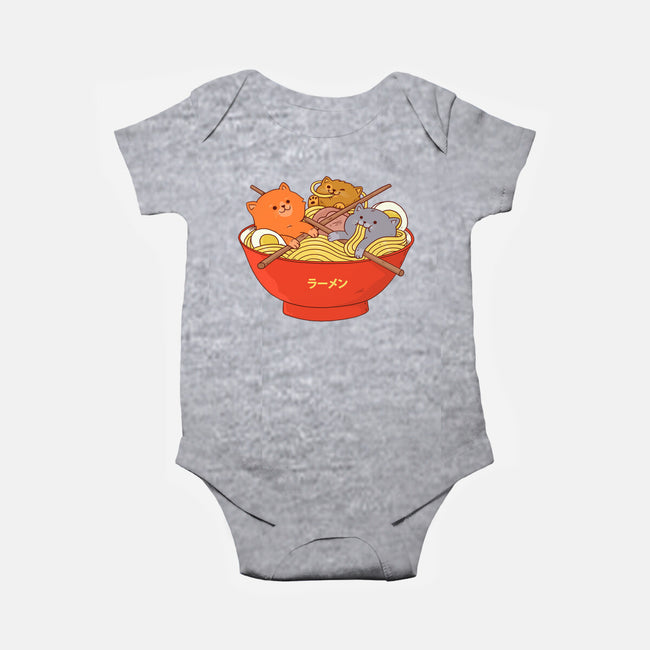 Ramen and Cats-baby basic onesie-ppmid