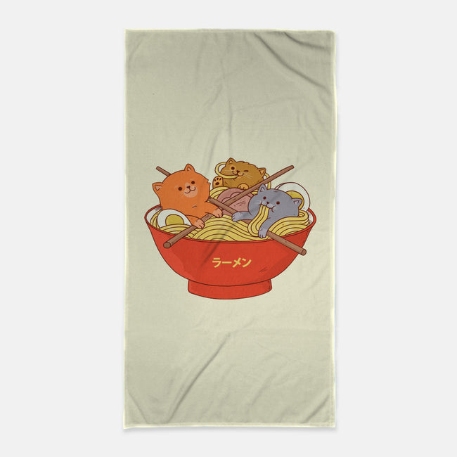 Ramen and Cats-none beach towel-ppmid