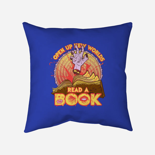 Read a Damned Book-none removable cover w insert throw pillow-kgullholmen