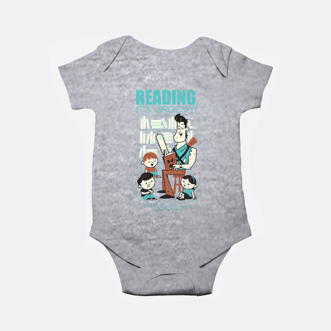 Reading is Groovy-baby basic onesie-Dave Perillo