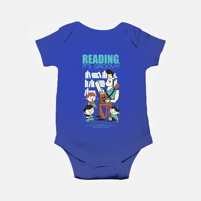 Reading is Groovy-baby basic onesie-Dave Perillo