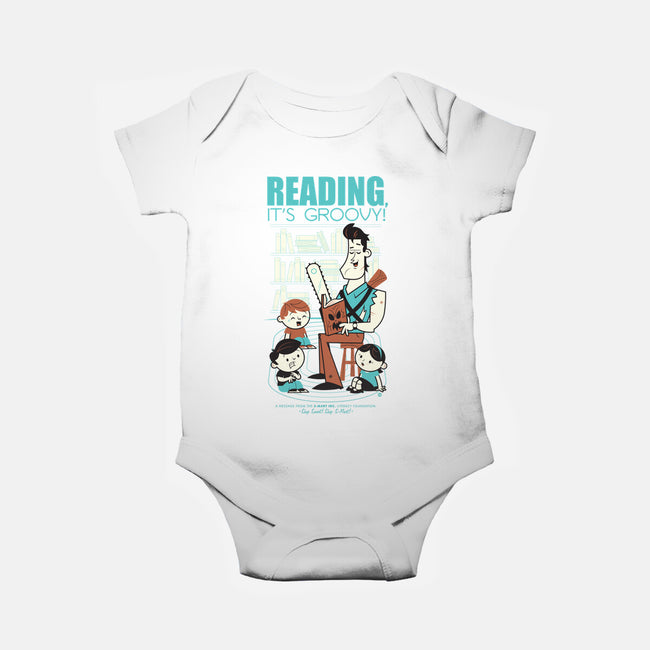 Reading is Groovy-baby basic onesie-Dave Perillo