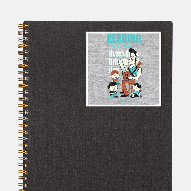 Reading is Groovy-none glossy sticker-Dave Perillo