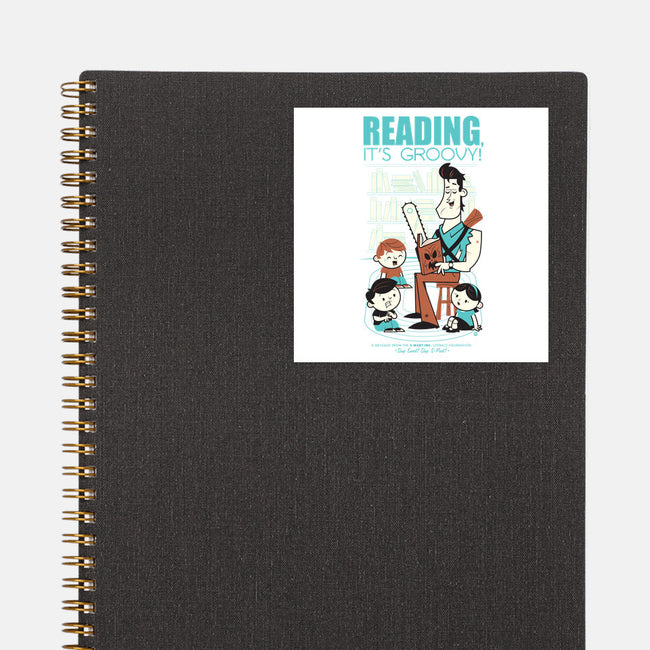 Reading is Groovy-none glossy sticker-Dave Perillo