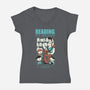 Reading is Groovy-womens v-neck tee-Dave Perillo
