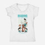 Reading is Groovy-womens v-neck tee-Dave Perillo