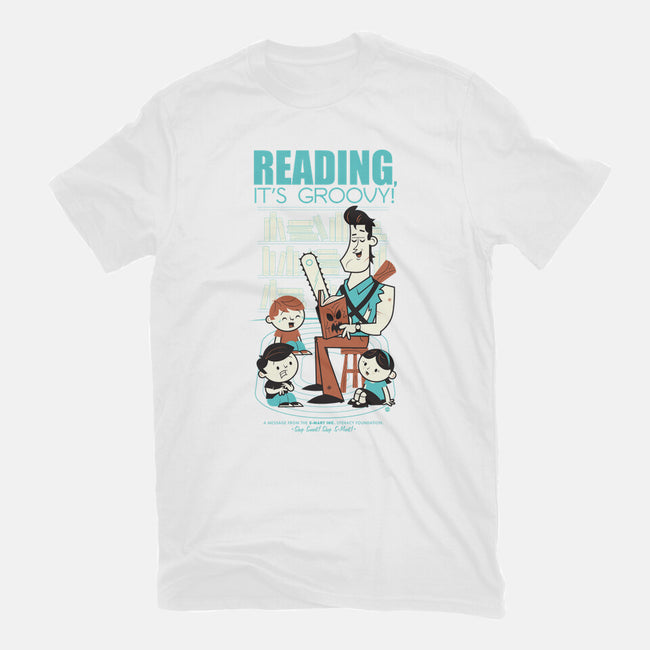 Reading is Groovy-mens basic tee-Dave Perillo