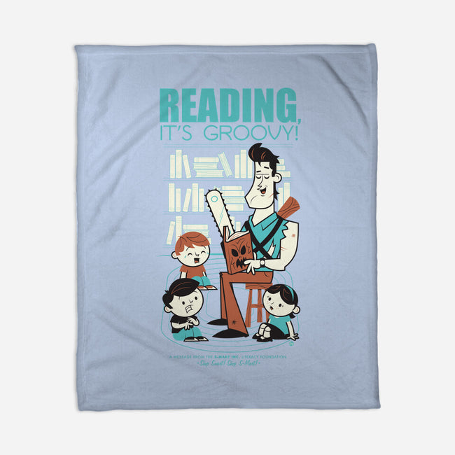 Reading is Groovy-none fleece blanket-Dave Perillo