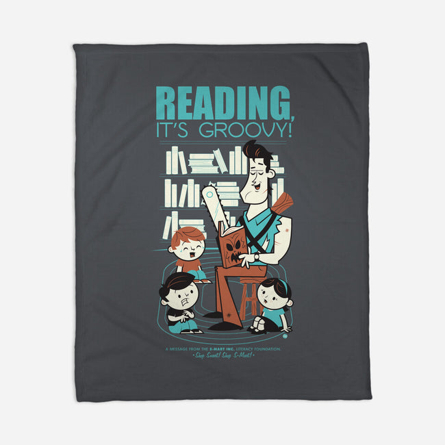 Reading is Groovy-none fleece blanket-Dave Perillo