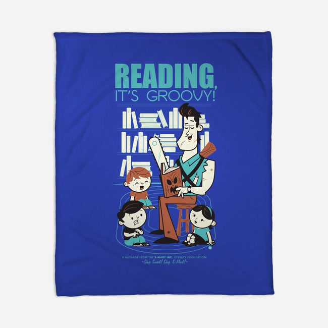 Reading is Groovy-none fleece blanket-Dave Perillo