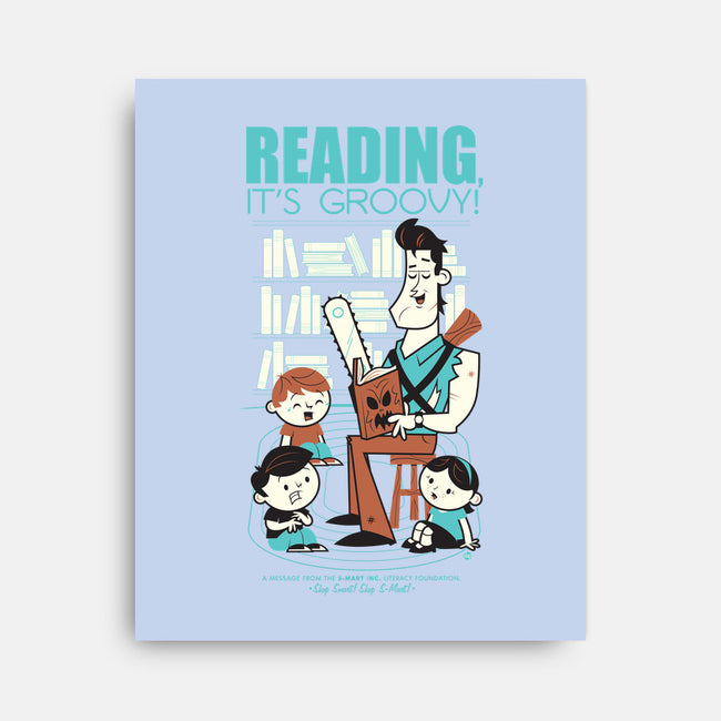 Reading is Groovy-none stretched canvas-Dave Perillo