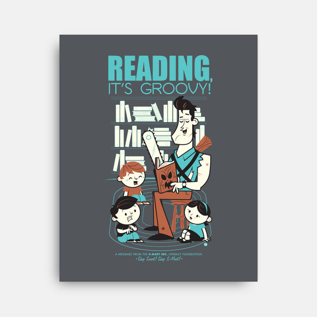 Reading is Groovy-none stretched canvas-Dave Perillo
