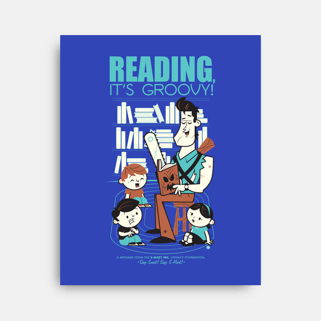 Reading is Groovy-none stretched canvas-Dave Perillo