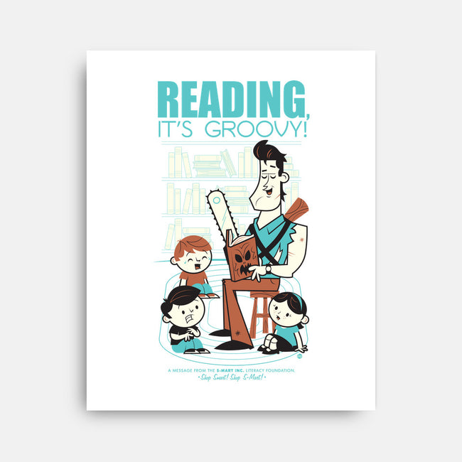 Reading is Groovy-none stretched canvas-Dave Perillo