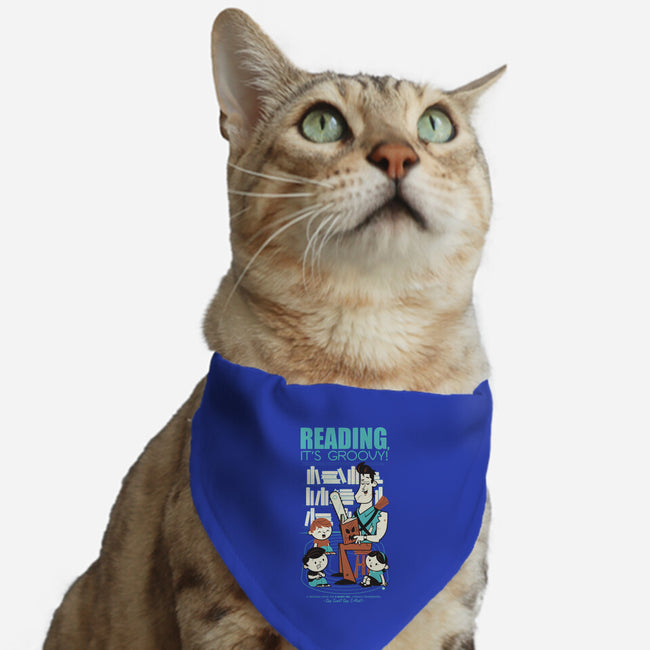Reading is Groovy-cat adjustable pet collar-Dave Perillo
