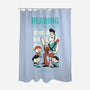 Reading is Groovy-none polyester shower curtain-Dave Perillo