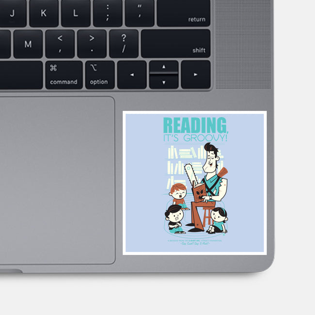 Reading is Groovy-none glossy sticker-Dave Perillo