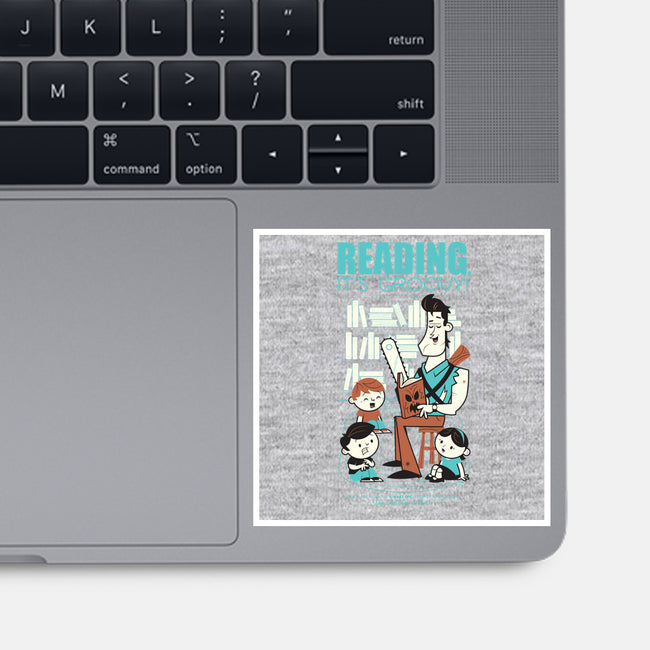 Reading is Groovy-none glossy sticker-Dave Perillo