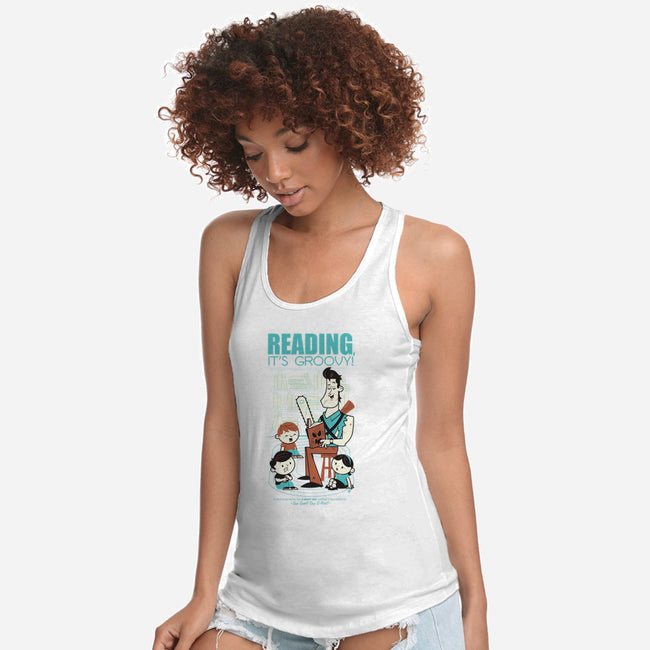 Reading is Groovy-womens racerback tank-Dave Perillo