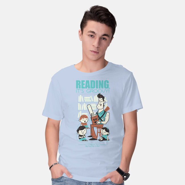 Reading is Groovy-mens basic tee-Dave Perillo