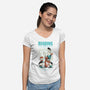 Reading is Groovy-womens v-neck tee-Dave Perillo