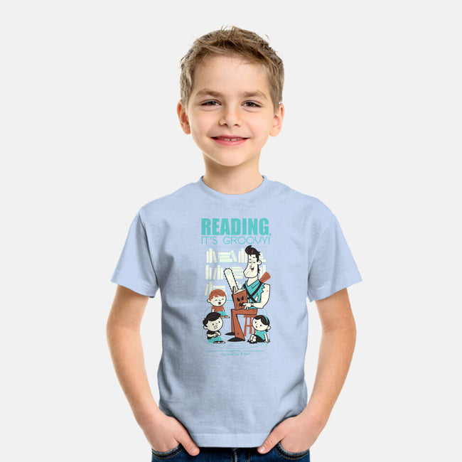 Reading is Groovy-youth basic tee-Dave Perillo