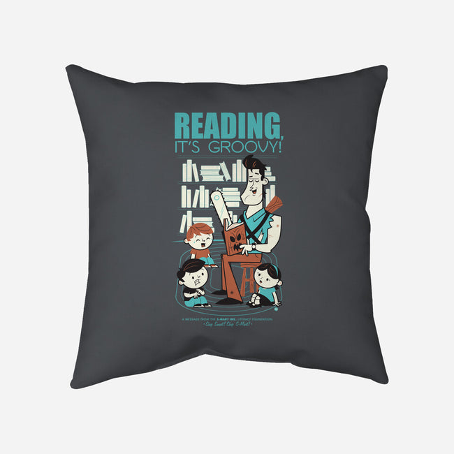 Reading is Groovy-none removable cover w insert throw pillow-Dave Perillo